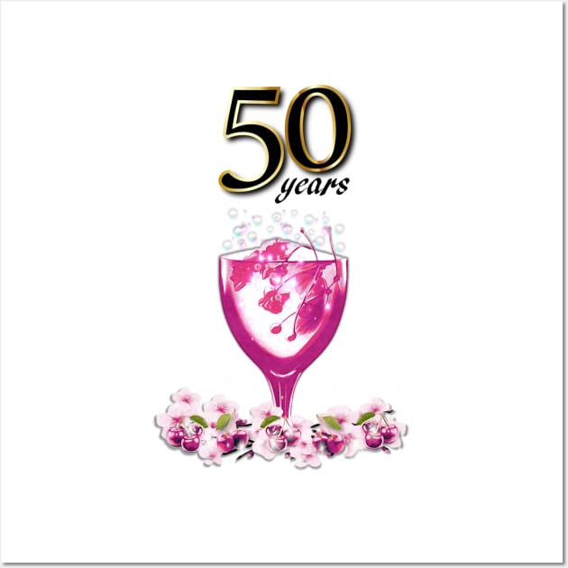 50 Years, Celebration Drink Wall Art by KC Morcom aka KCM Gems n Bling aka KCM Inspirations